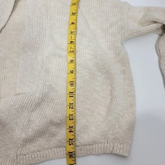 Lucky Brand Women's Cream Colored Cotton/Linen Blend Boho Crop Cardigan Size S - Picture 12 of 12